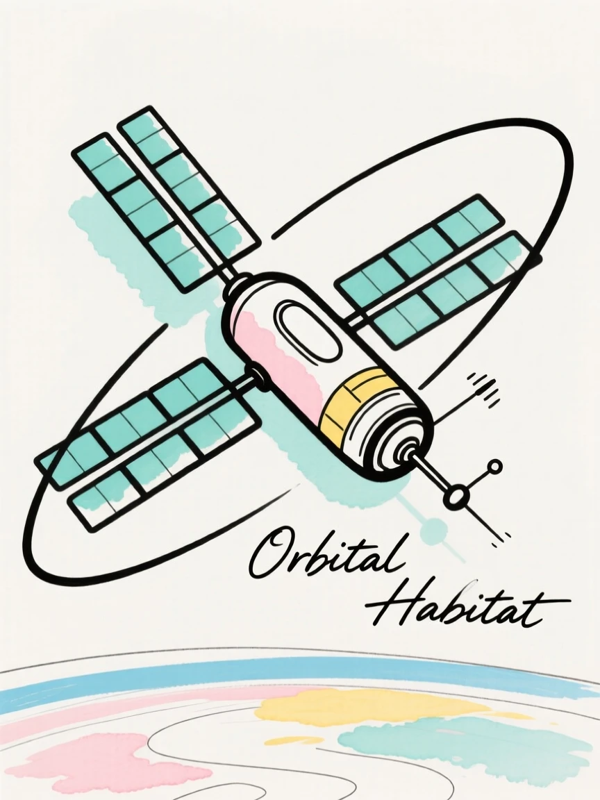 A space station in orbit