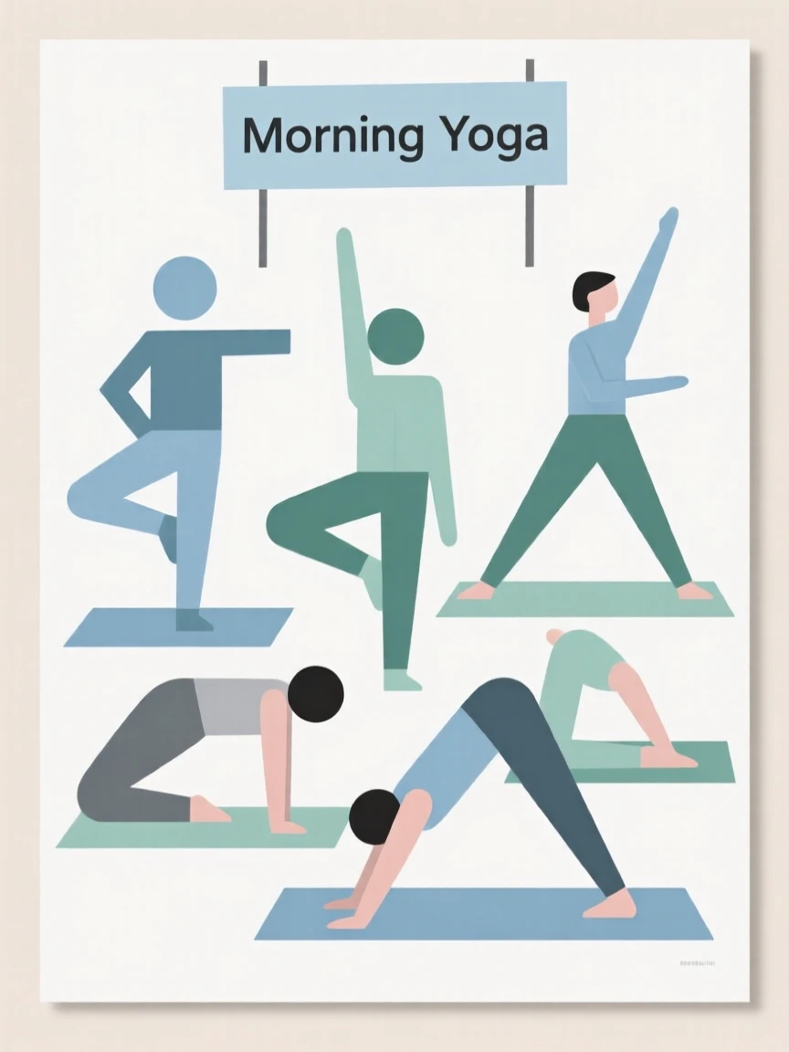 A yoga class practicing poses together