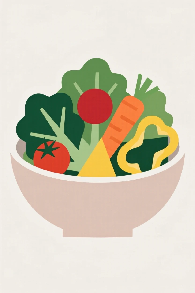A bowl of fresh salad with colorful vegetables