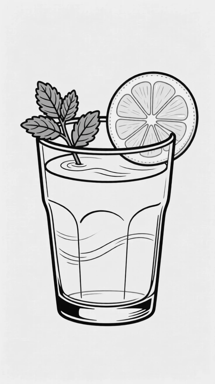 A glass of lemonade with a slice of lemon and mint garnish