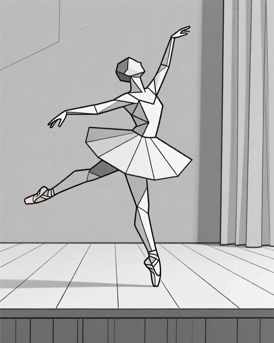 A ballet dancer leaping across a stage