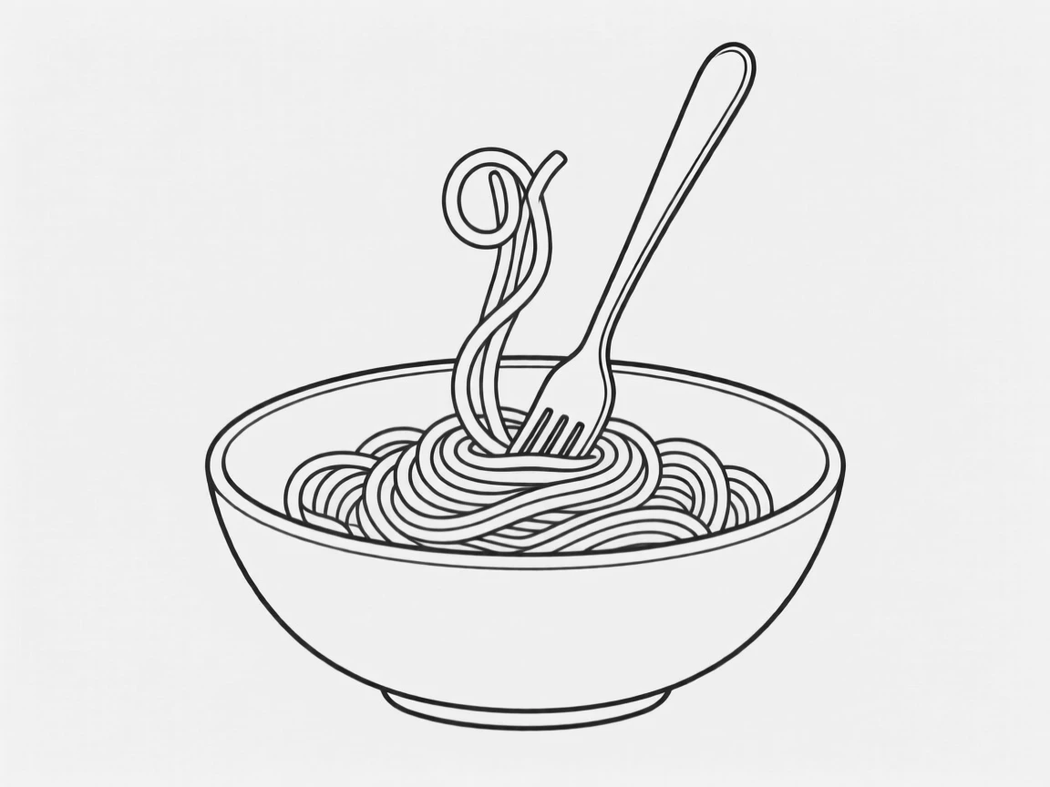 A bowl of pasta twirled elegantly with a fork