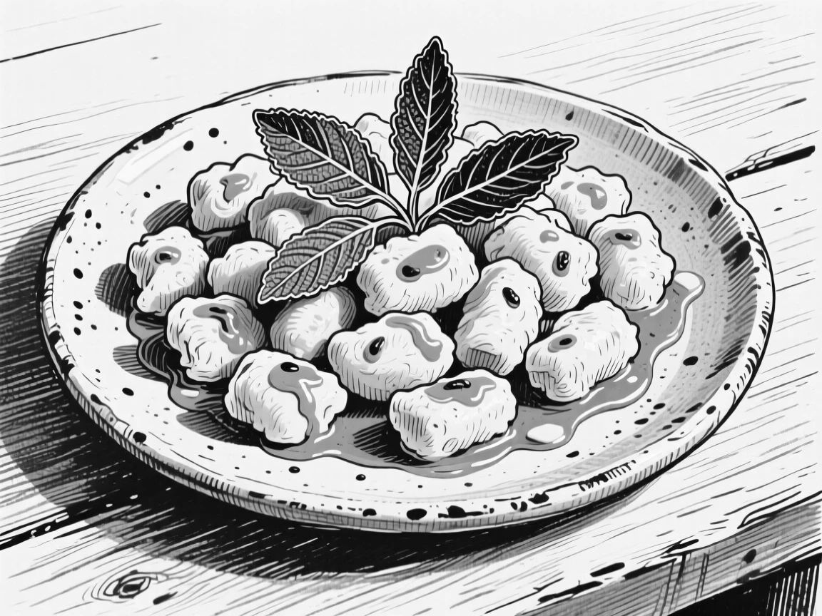 A plate of fresh gnocchi tossed lightly in sage butter sauce.