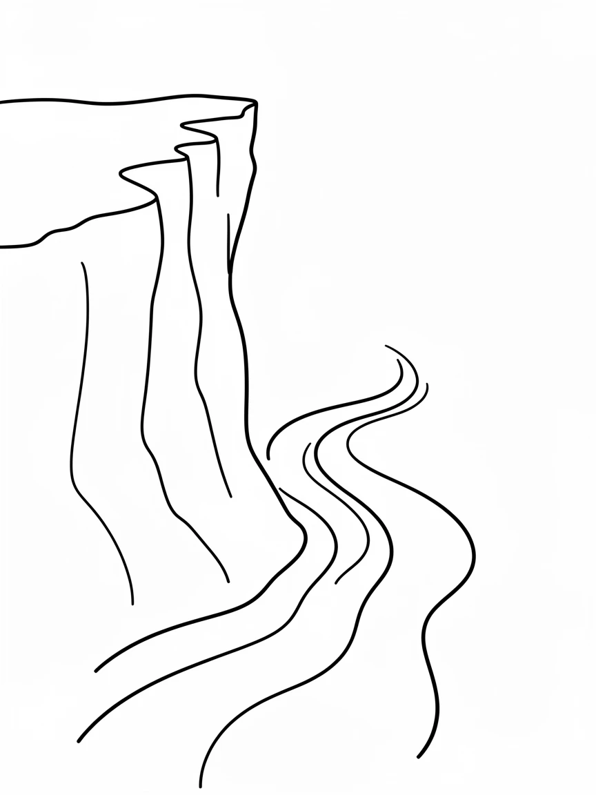 A dramatic cliffside overlook where two rivers merge far below