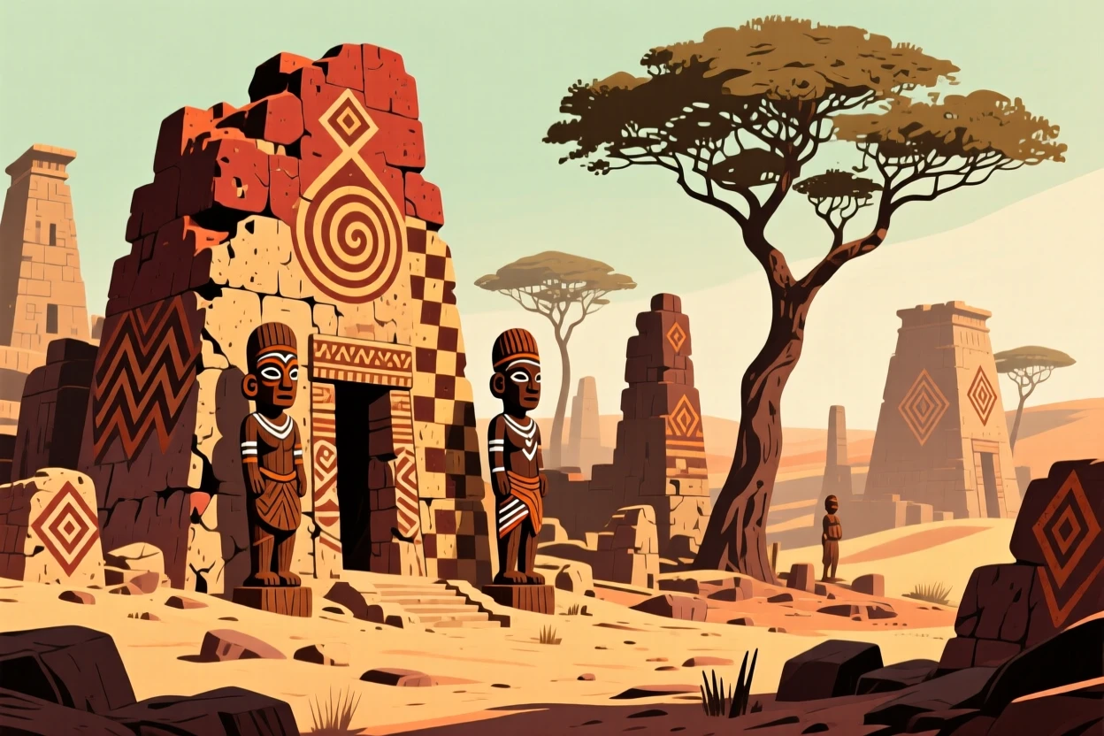 A weathered ruin of an ancient trading city.