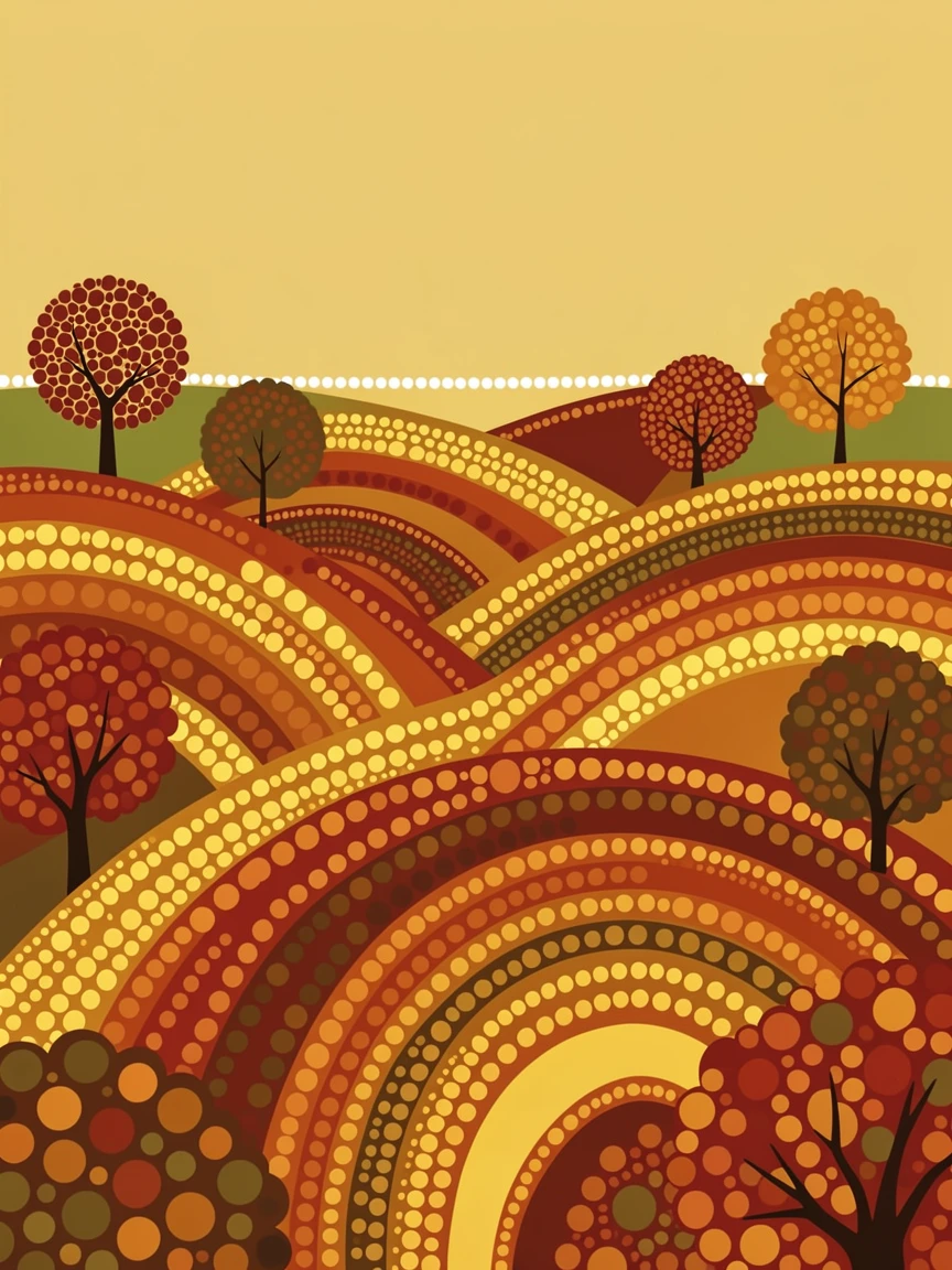 A golden autumn valley stretching to the horizon