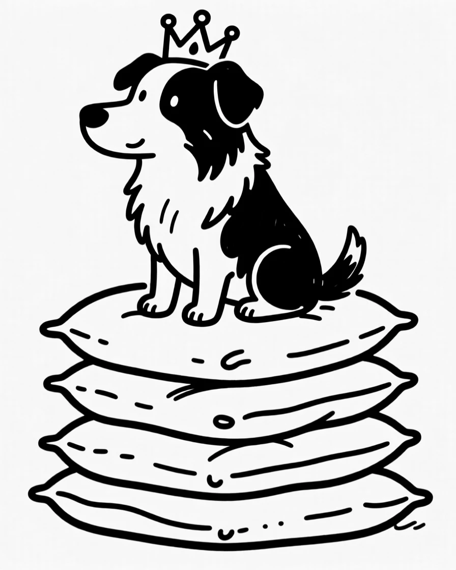 A australian shepherd perched proudly on a stack of pillows like a tiny king.
