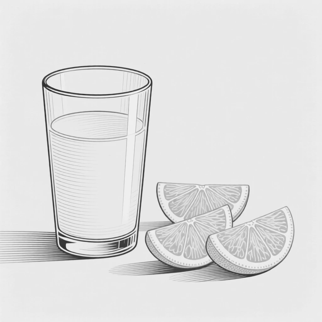 A glass of freshly squeezed orange juice beside sliced oranges