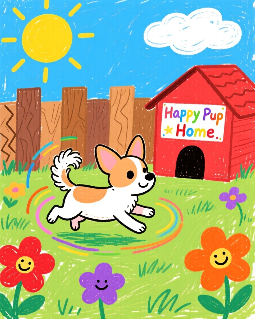 A tiny chihuahua chasing its tail in a sunny backyard.