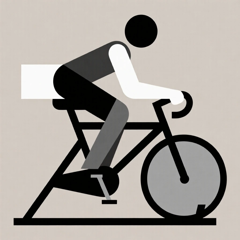 A person cycling on a stationary bike