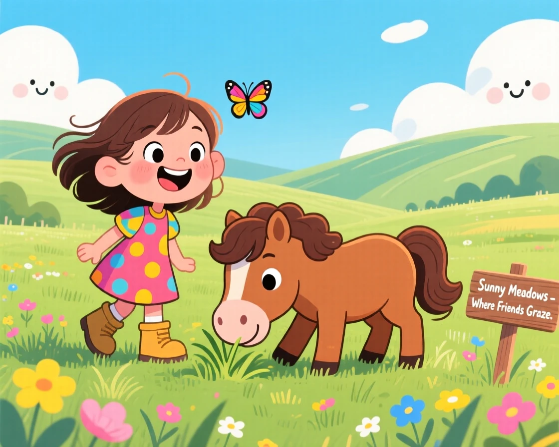 A girl and her pony grazing together in a quiet pasture.