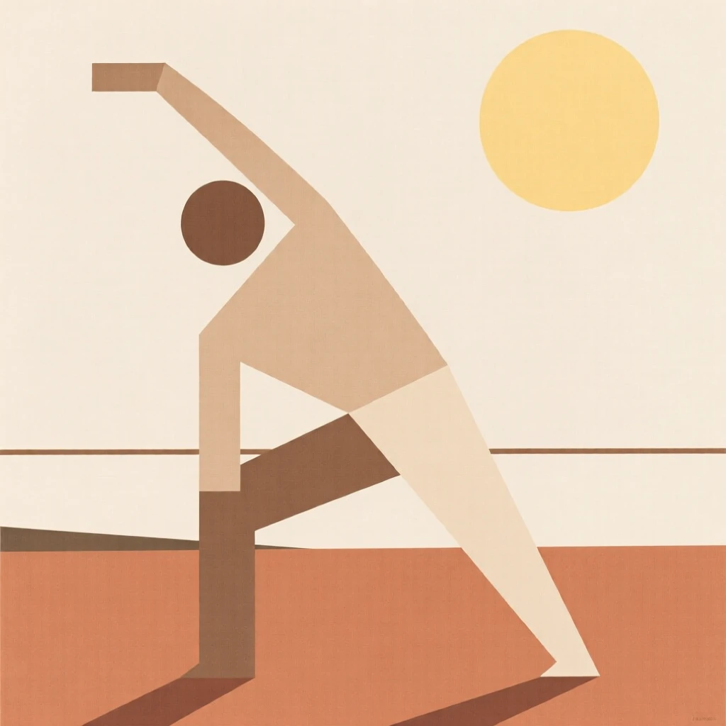 A person doing a warm-up stretch outdoors