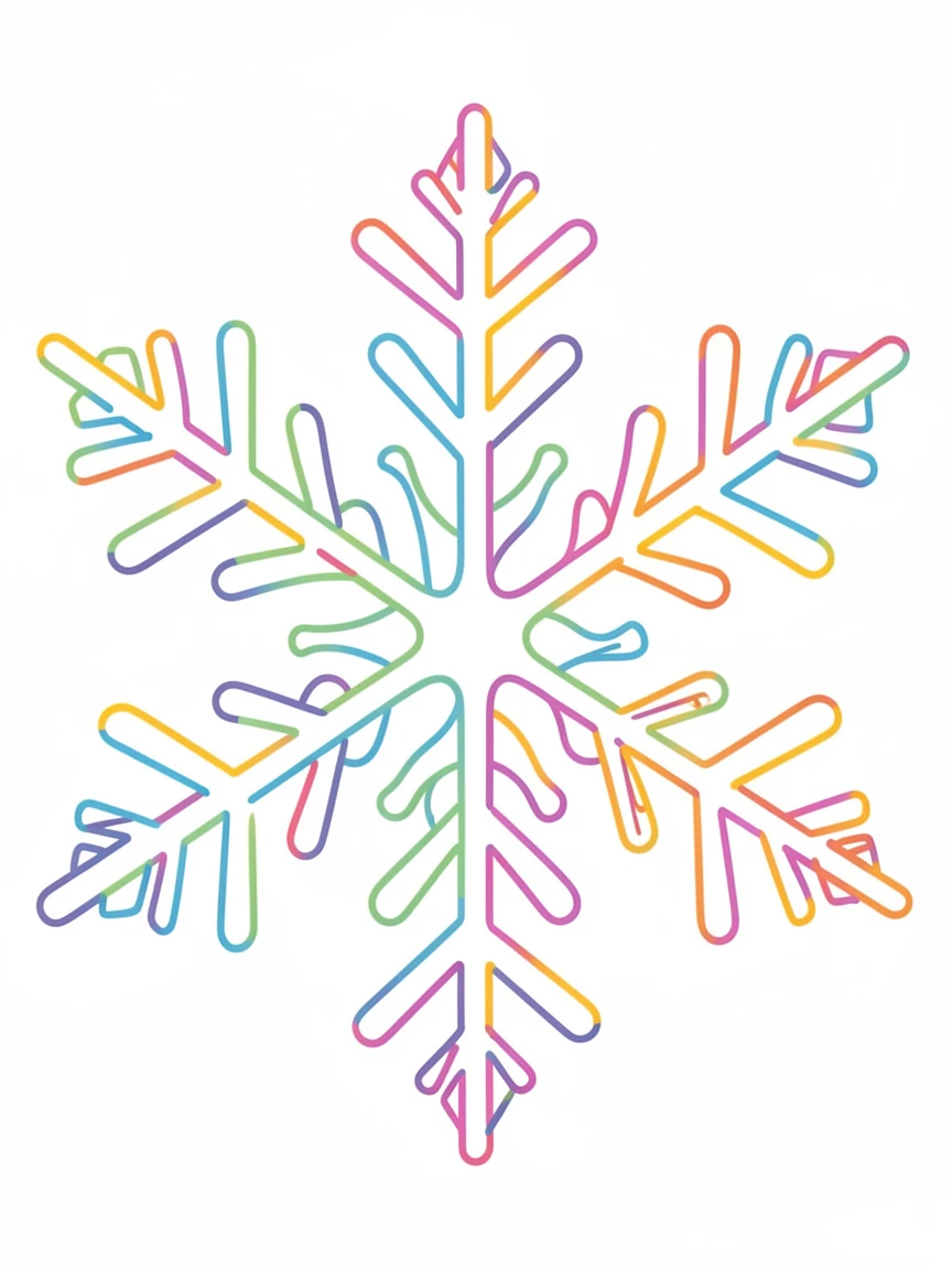 A close-up of a snowflake's intricate crystalline pattern.