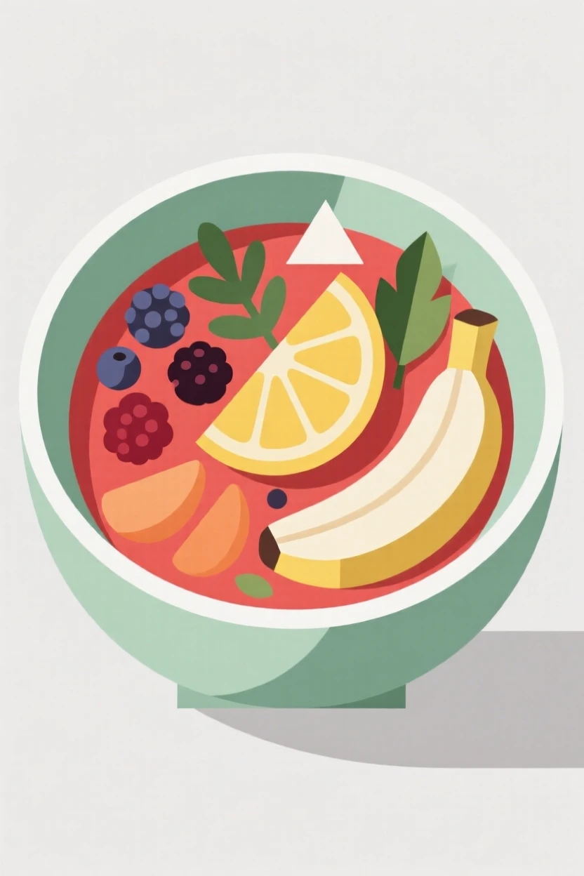A bowl of fresh smoothie ingredients