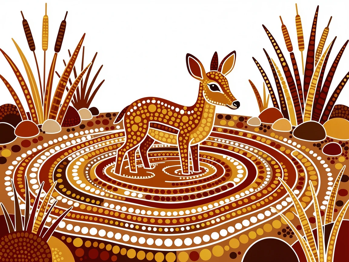 A dik-dik bathing in a shallow river