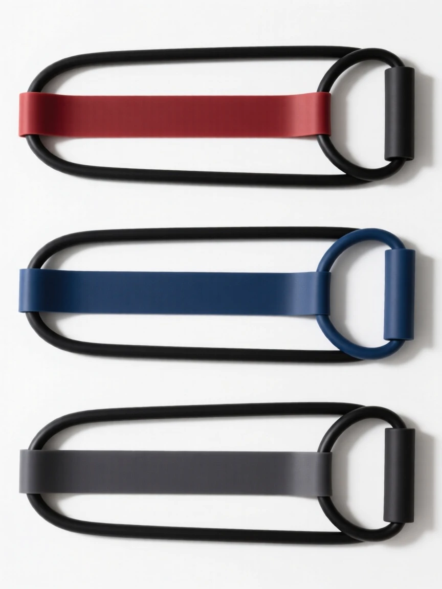 A set of resistance bands used for exercise