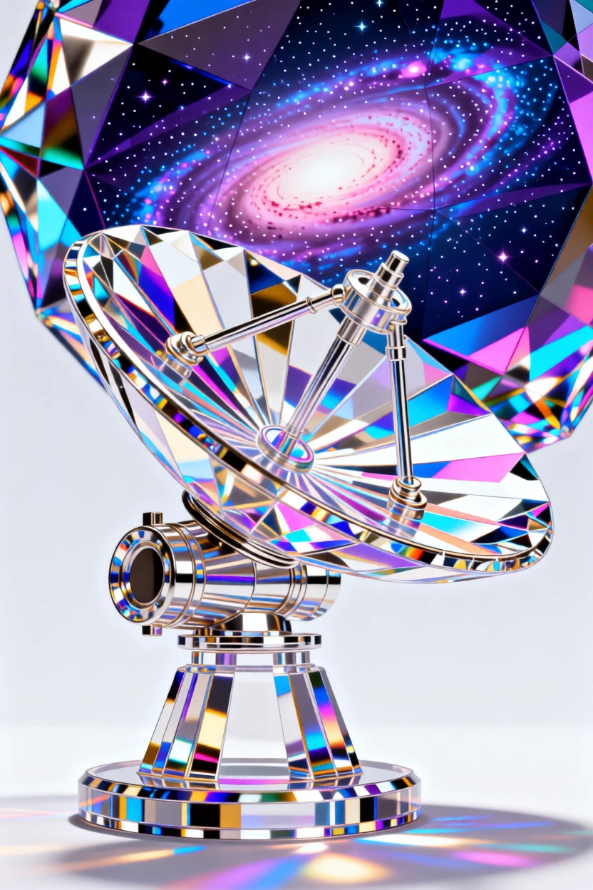 A deep space telescope array pointed toward a distant swirling galaxy.