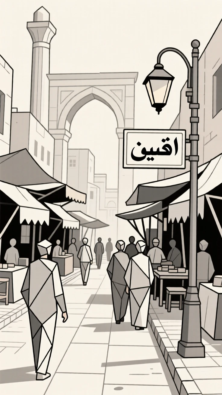 A busy Cairo street near an ancient marketplace