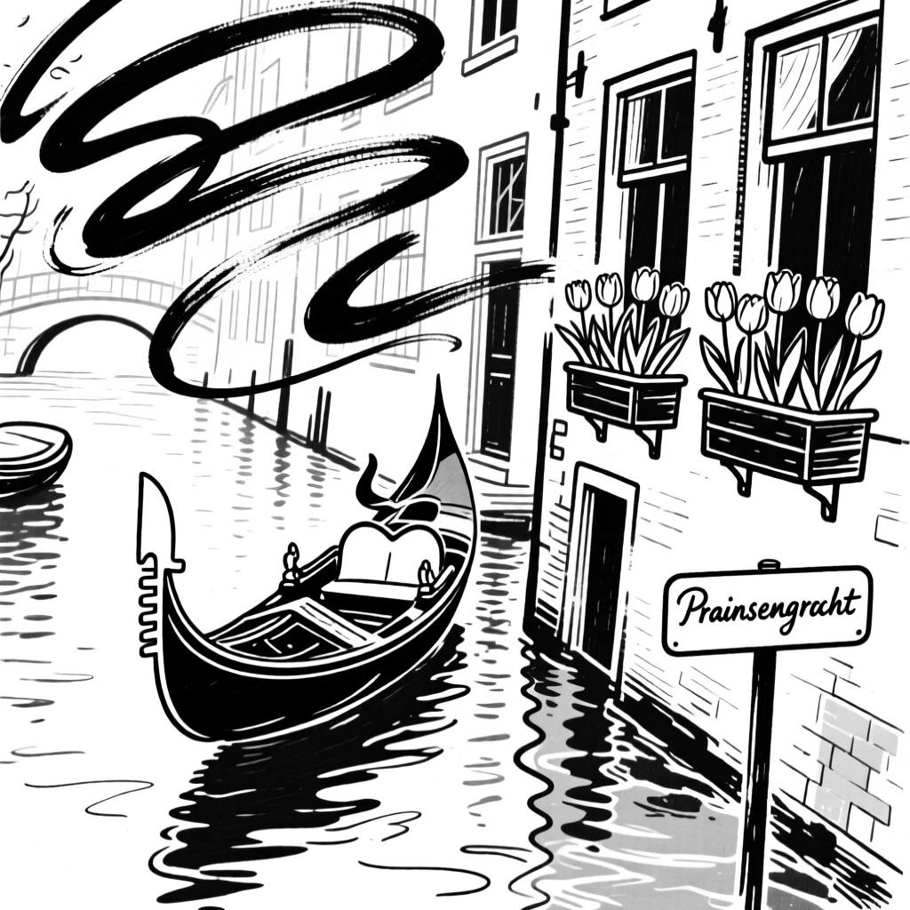 A gondola ride through the canals of Amsterdam lined with tulip-filled window boxes.