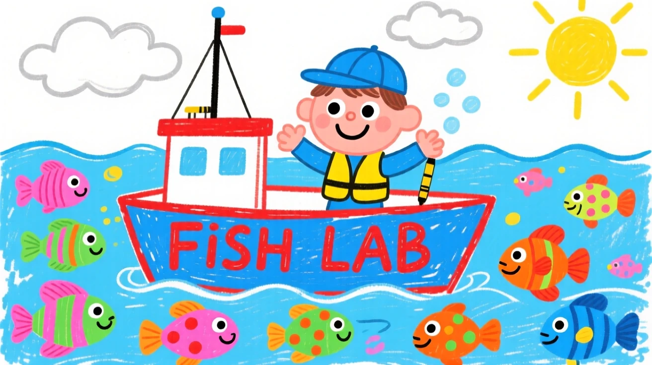 A marine biologist studying colorful fish in a research boat.