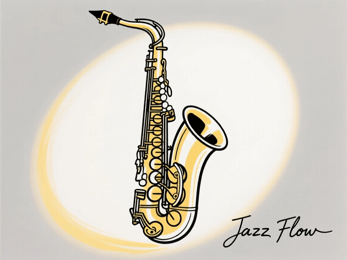 A saxophone gleaming under a spotlight