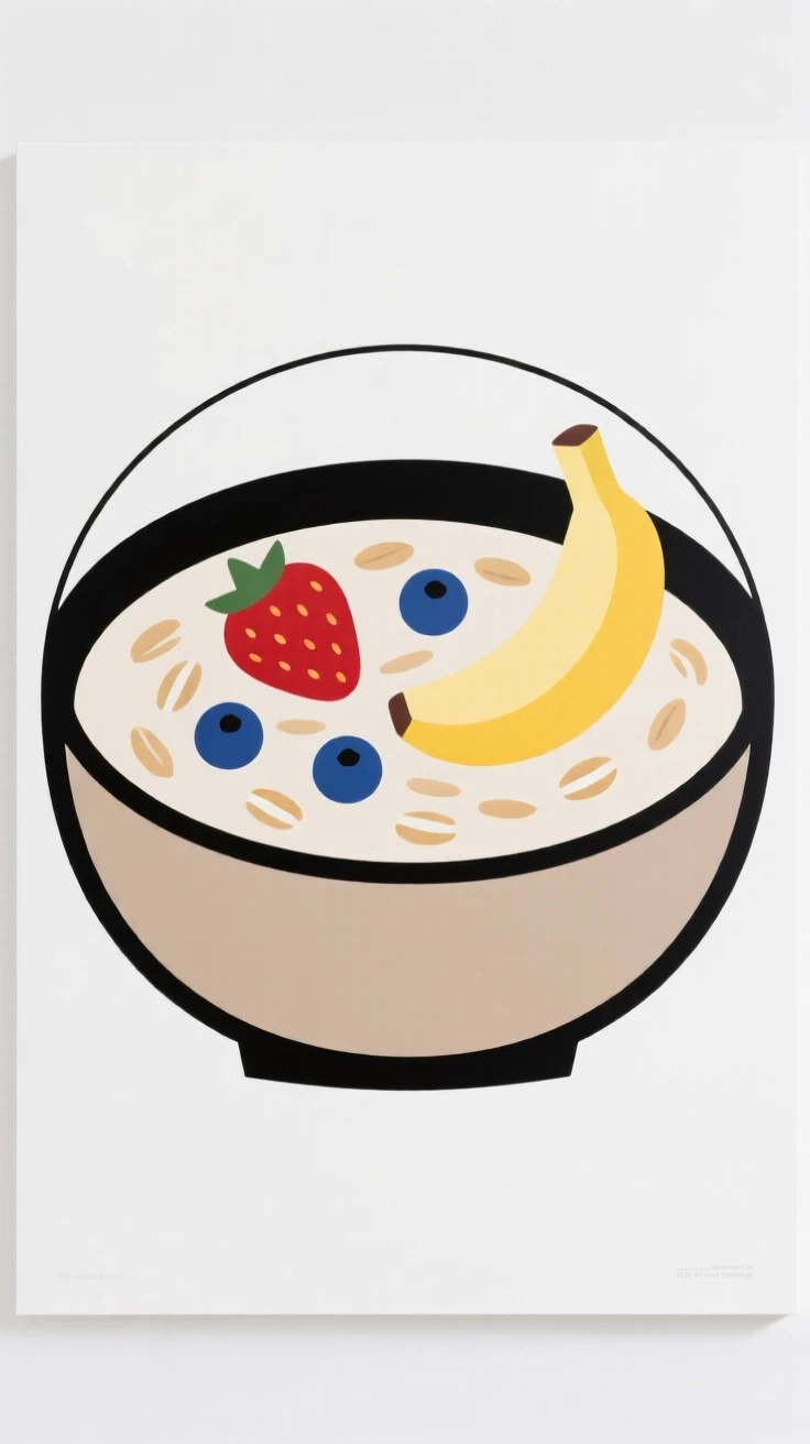 A bowl of oatmeal topped with fresh fruit