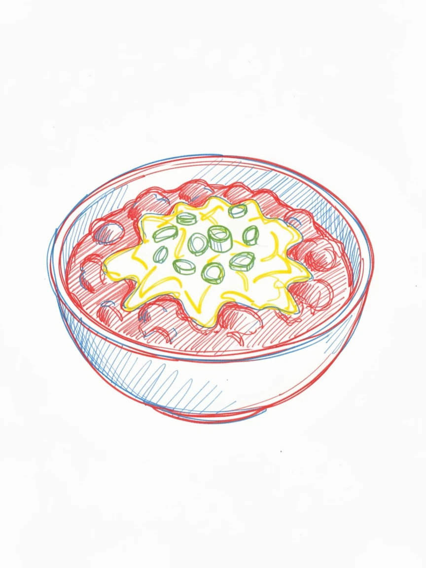 A bowl of hearty chili topped with melted cheese and green onions