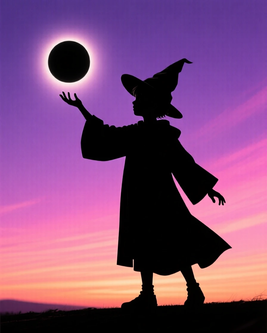 A young wizard's apprentice lighting a floating orb of magical light.