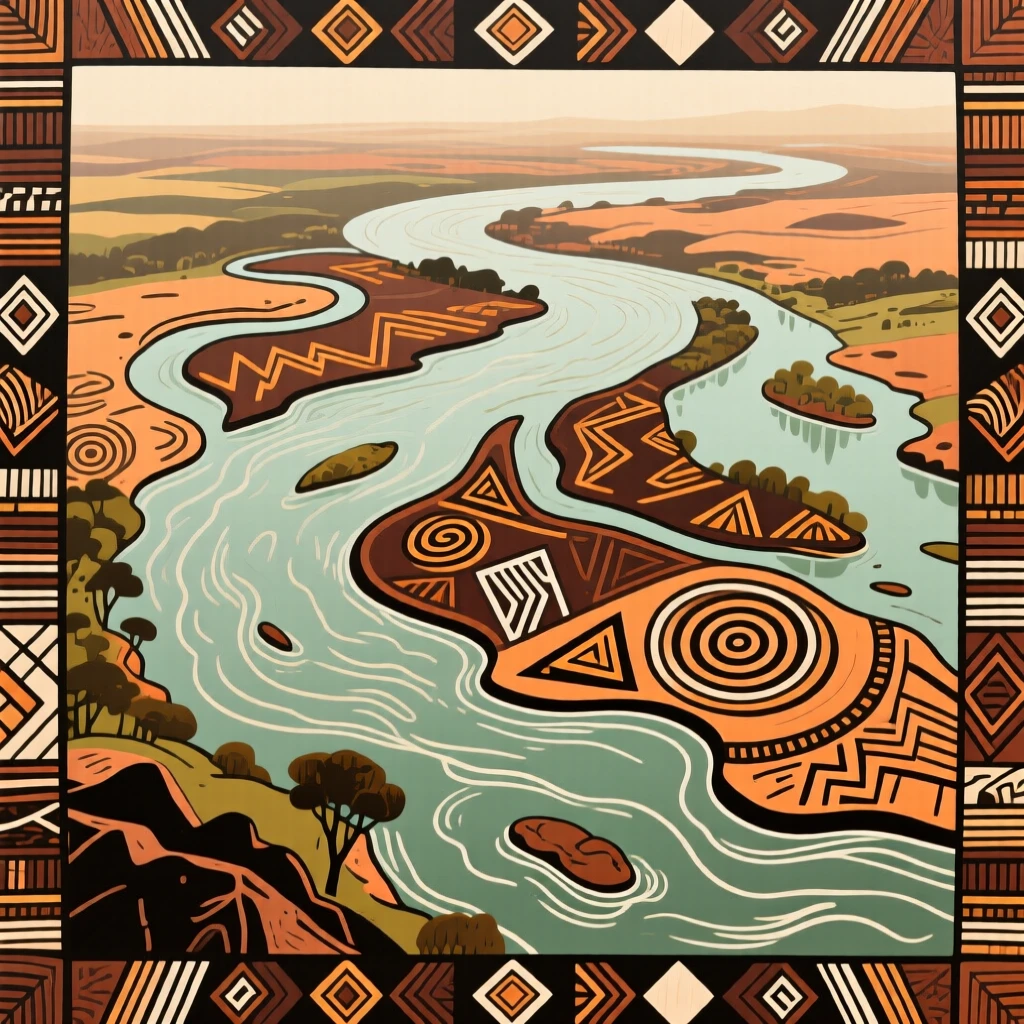 A wide river delta seen from a high vantage point.