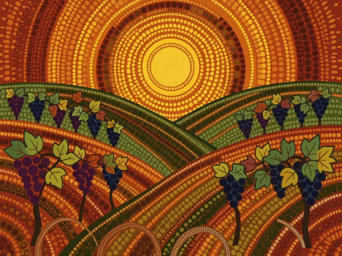 A vineyard harvest under a golden autumn sun