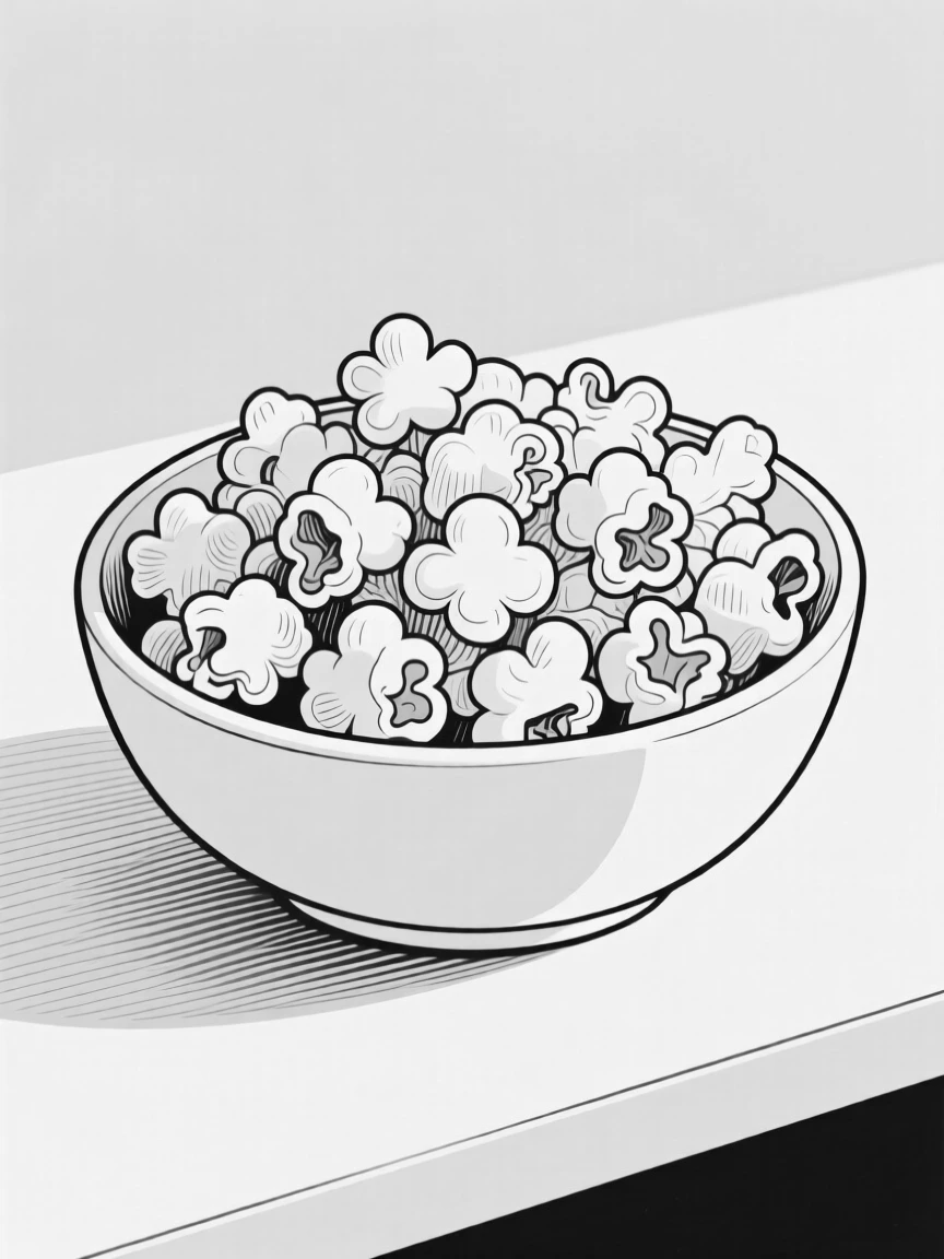 A bowl of fresh popcorn ready for movie night