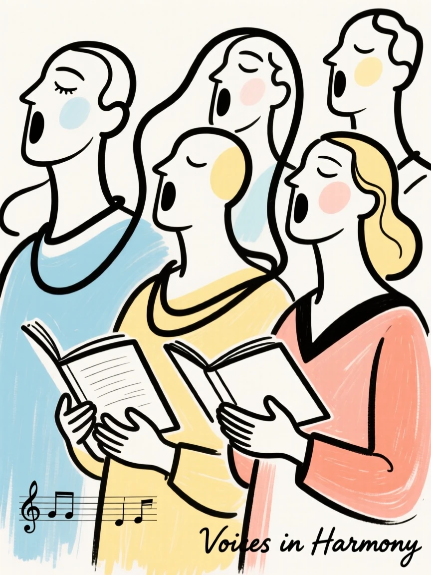 A choir singing in unison