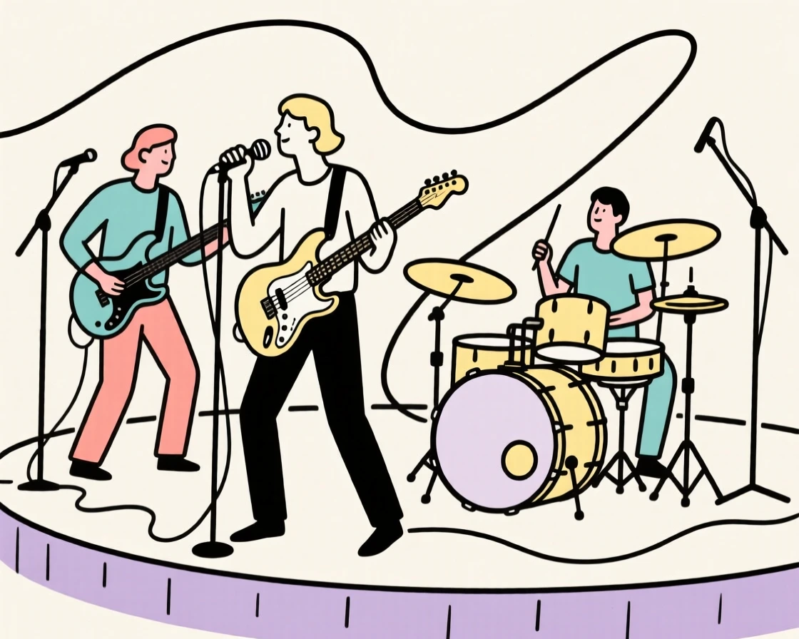 A rock band performing on stage