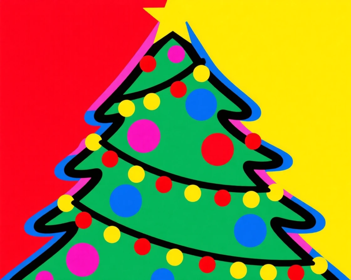 Christmas tree decorated with twinkling lights and ornaments
