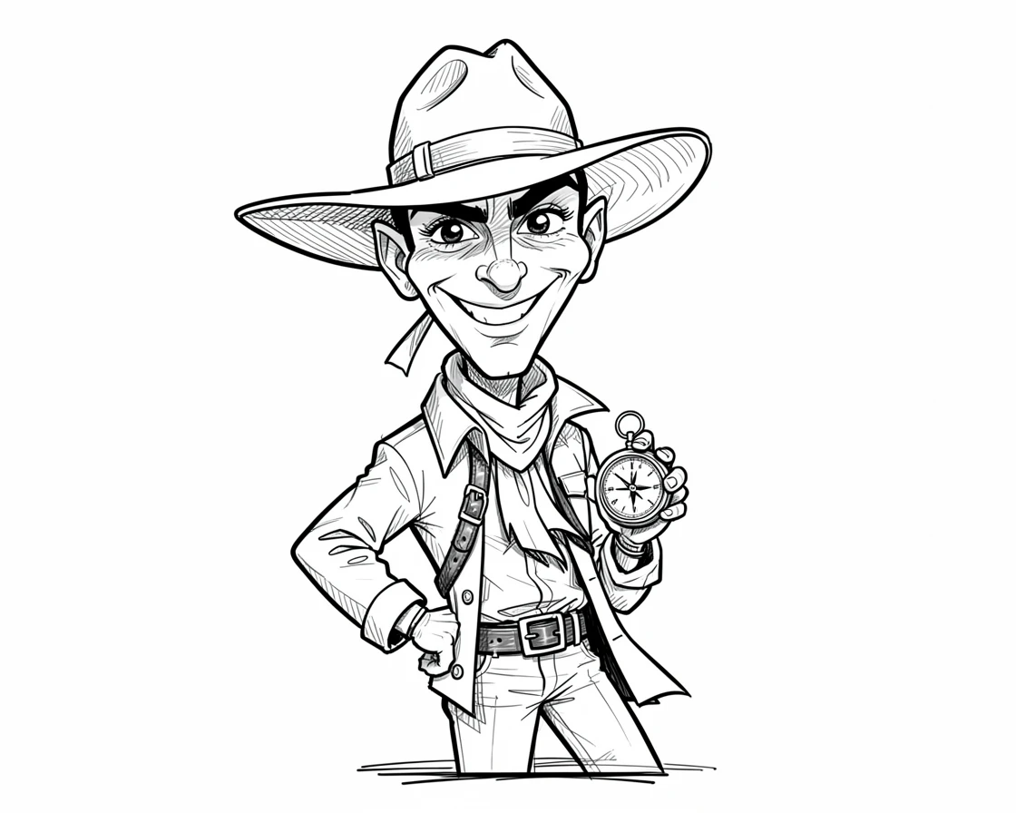 [People Portraits & Characters] Portrait of a elegant explorer striking a confident pose, full of personality and charm