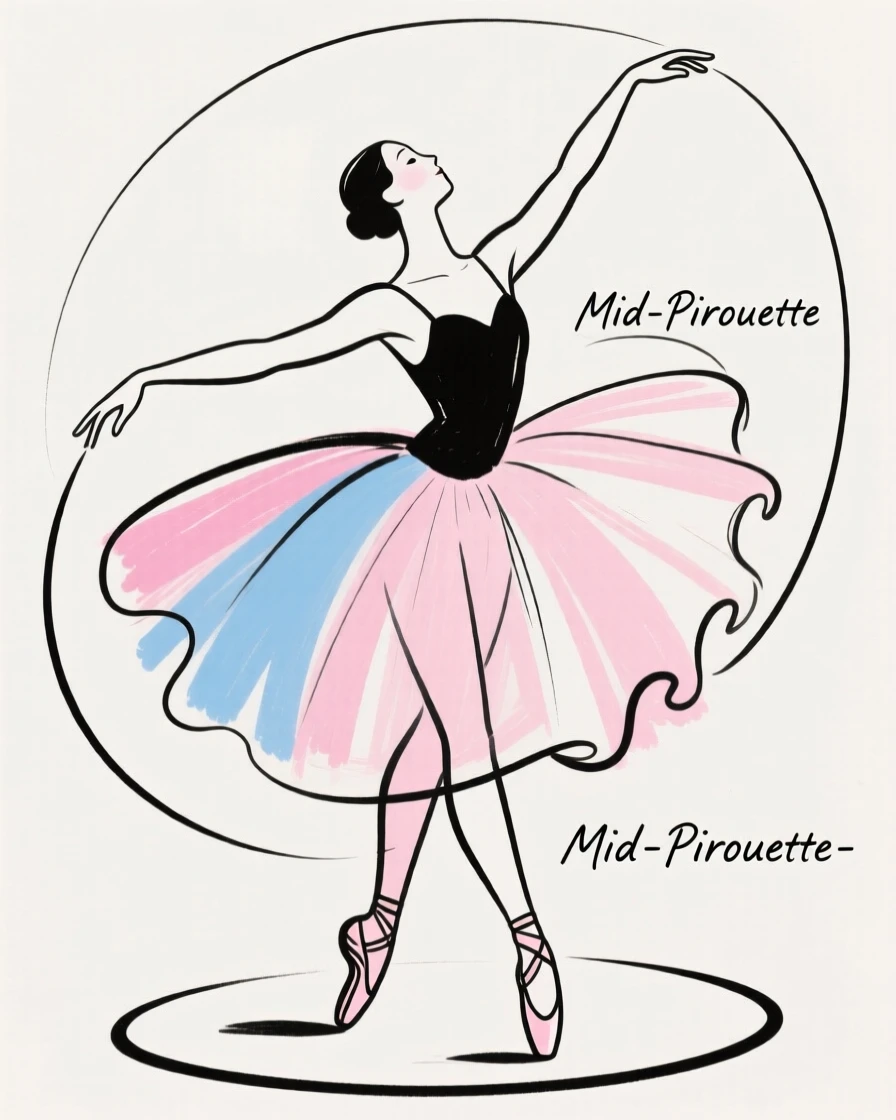 A ballet dancer mid-pirouette