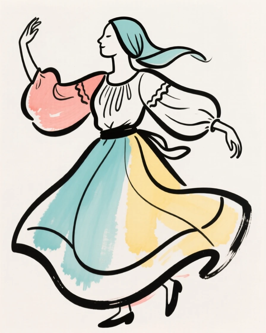 A folk dancer in traditional costume
