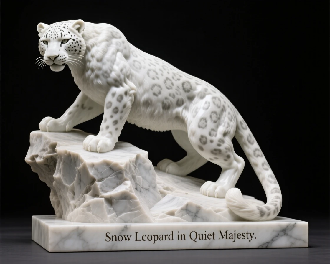 A vivid, emotionally rich scene of a snow leopard perched on a rocky outcrop, in a moment of quiet stillness, designed to captivate and inspire