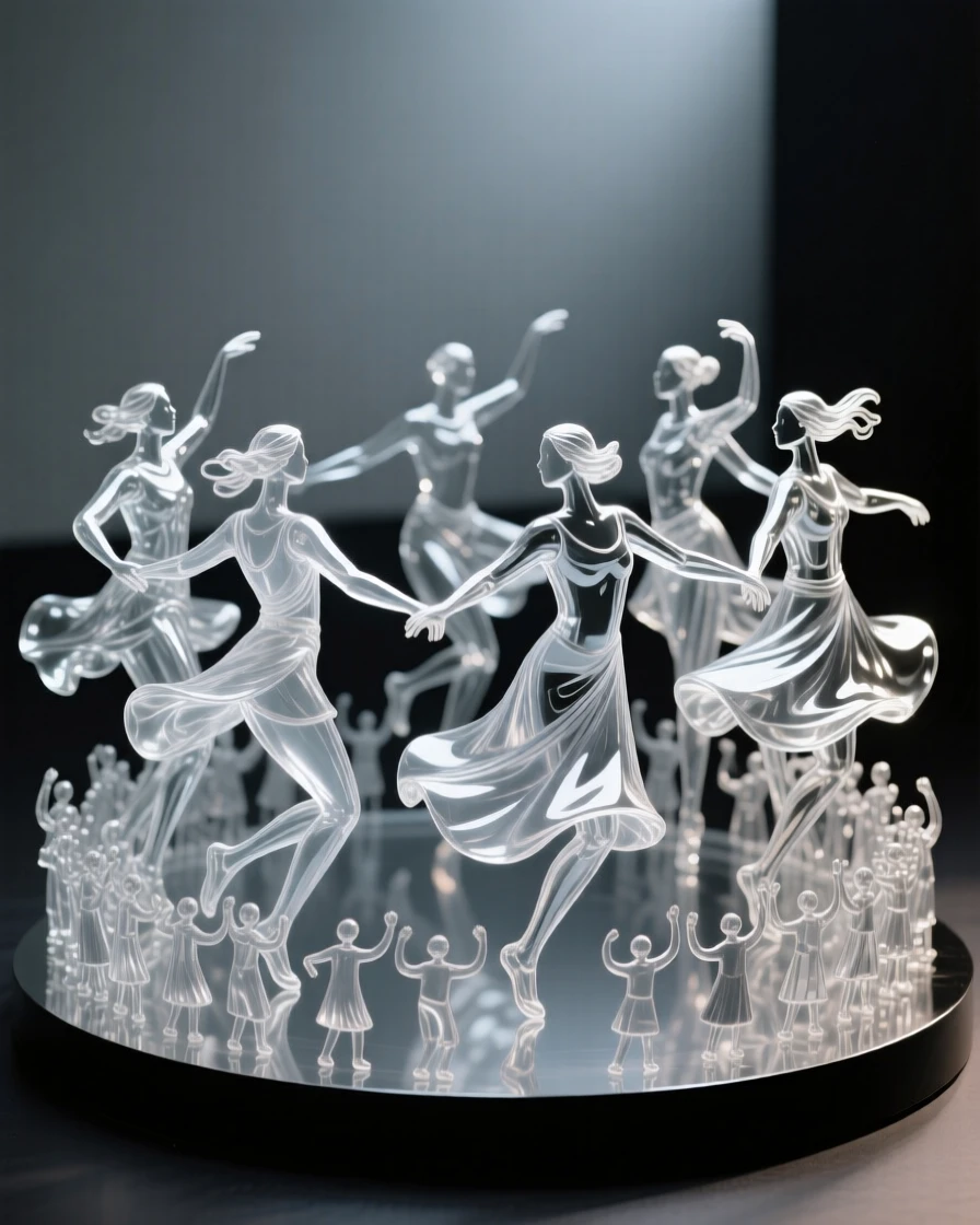 A group of dancers moving together in a circle at a festival while the crowd begins to sway together in rhythm