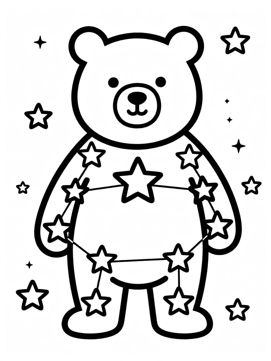 A constellation of stars forming the shape of a bear