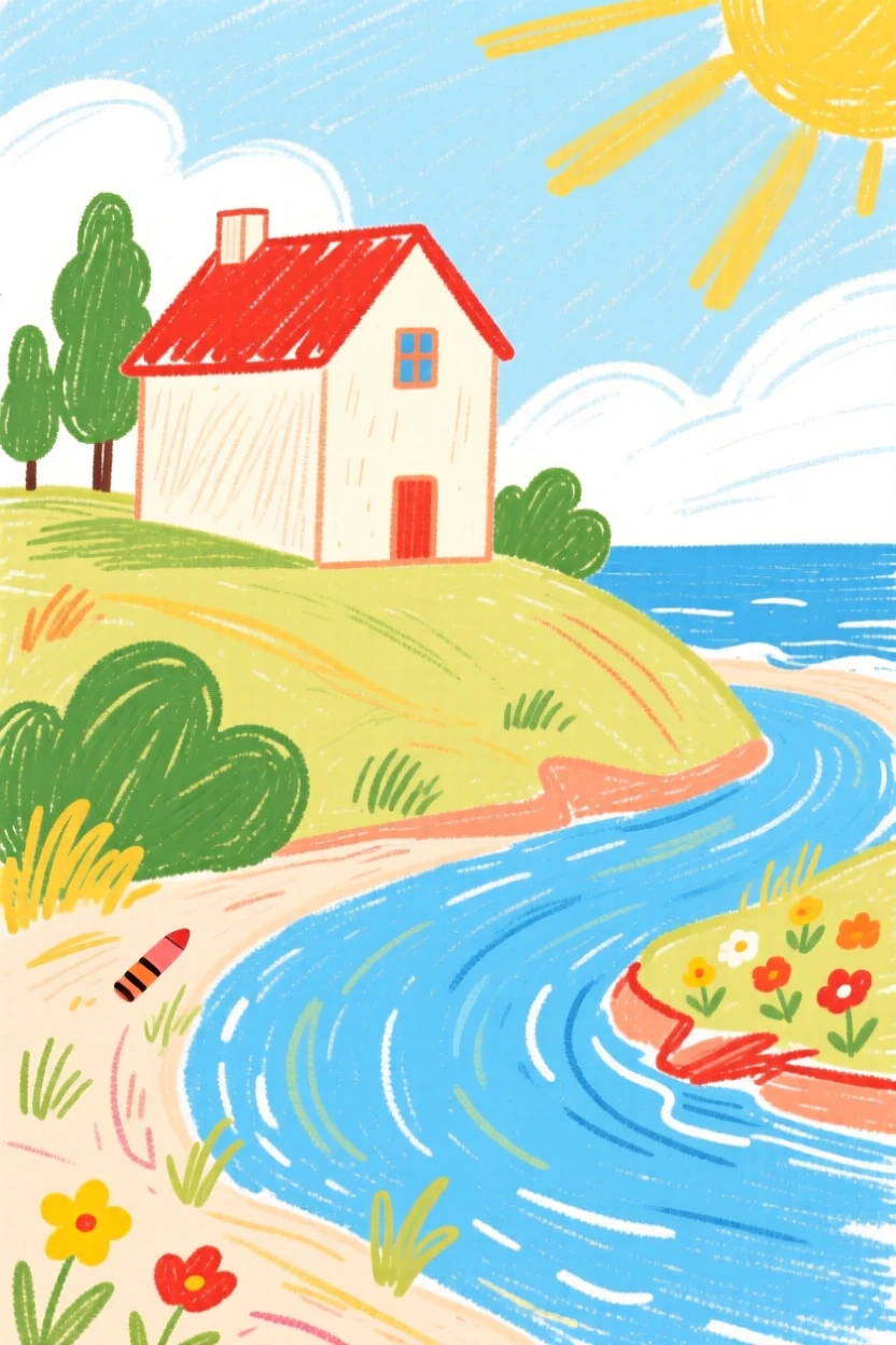 A coastal villa perched above a quiet winding river.