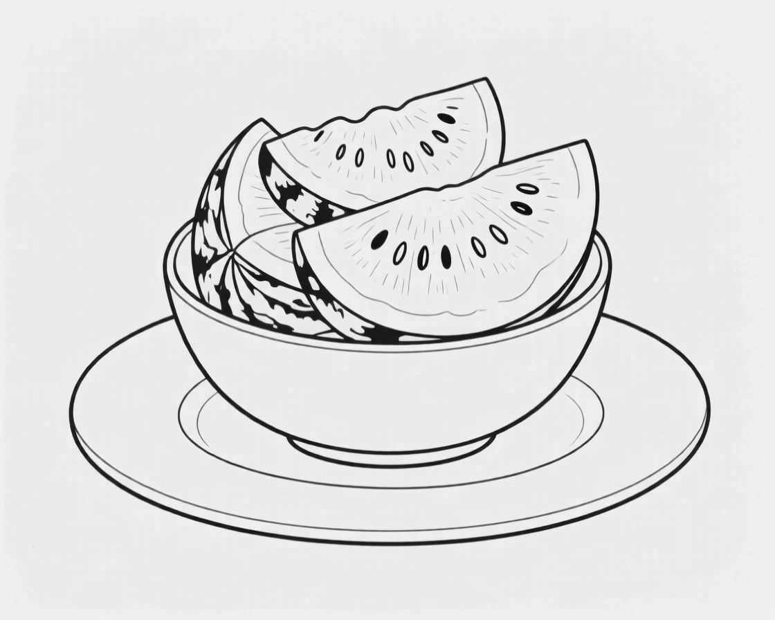 A bowl of fresh cut watermelon slices stacked on a plate