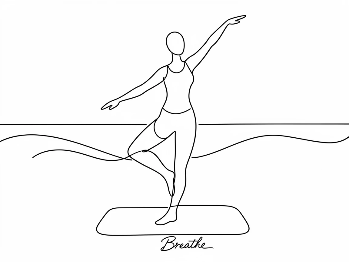 A yoga practitioner holding a pose on a mat overlooking the ocean