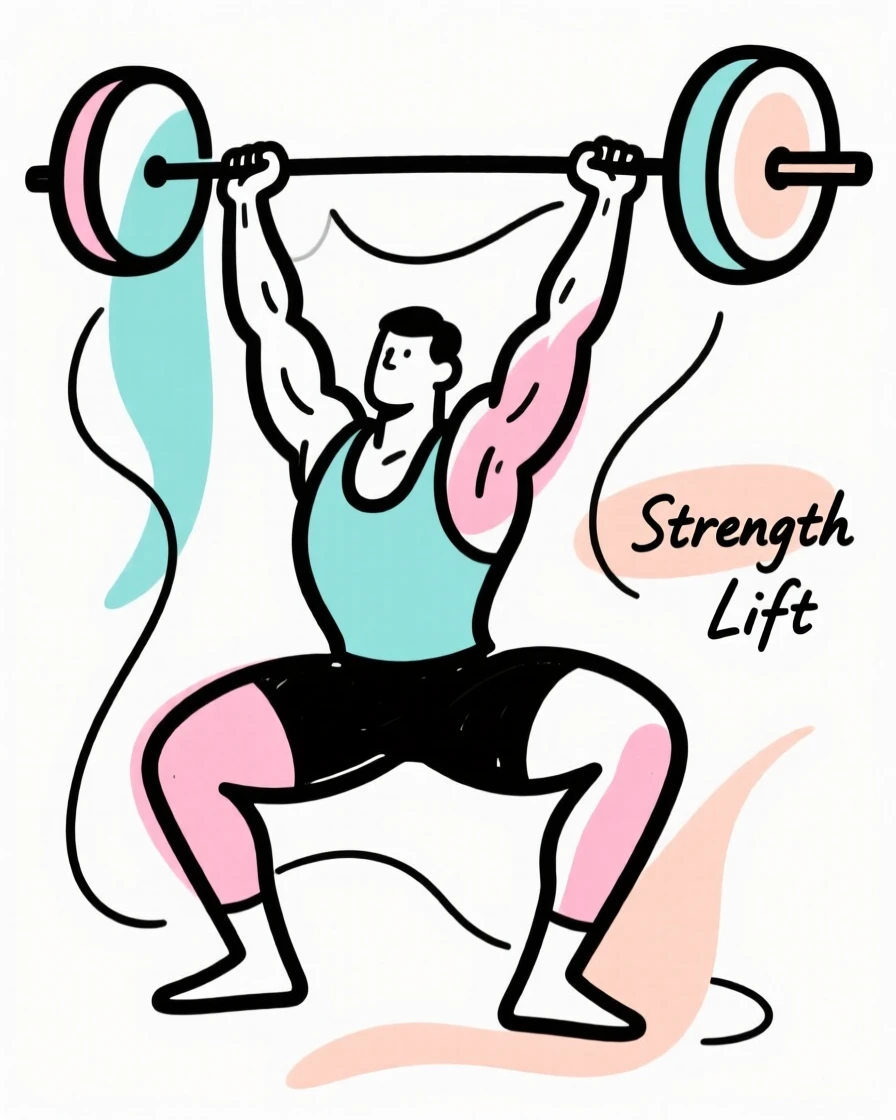 A weightlifter mid-lift