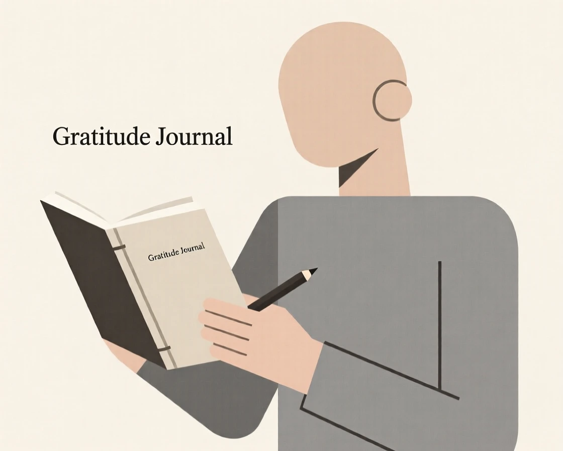 A person journaling about gratitude