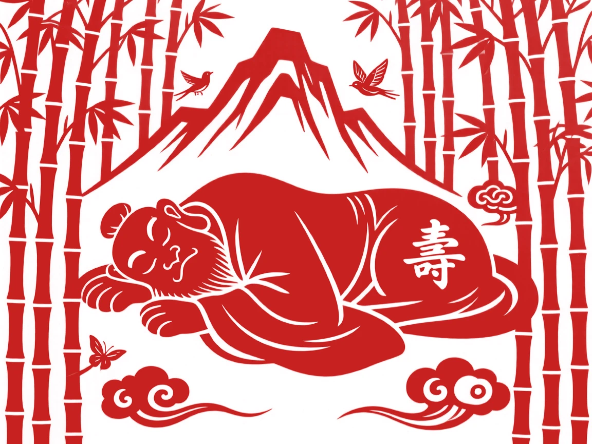 A mountain shaped like a slumbering giant, woven through a forest of impossibly tall bamboo, alive with quiet, ancient magic.