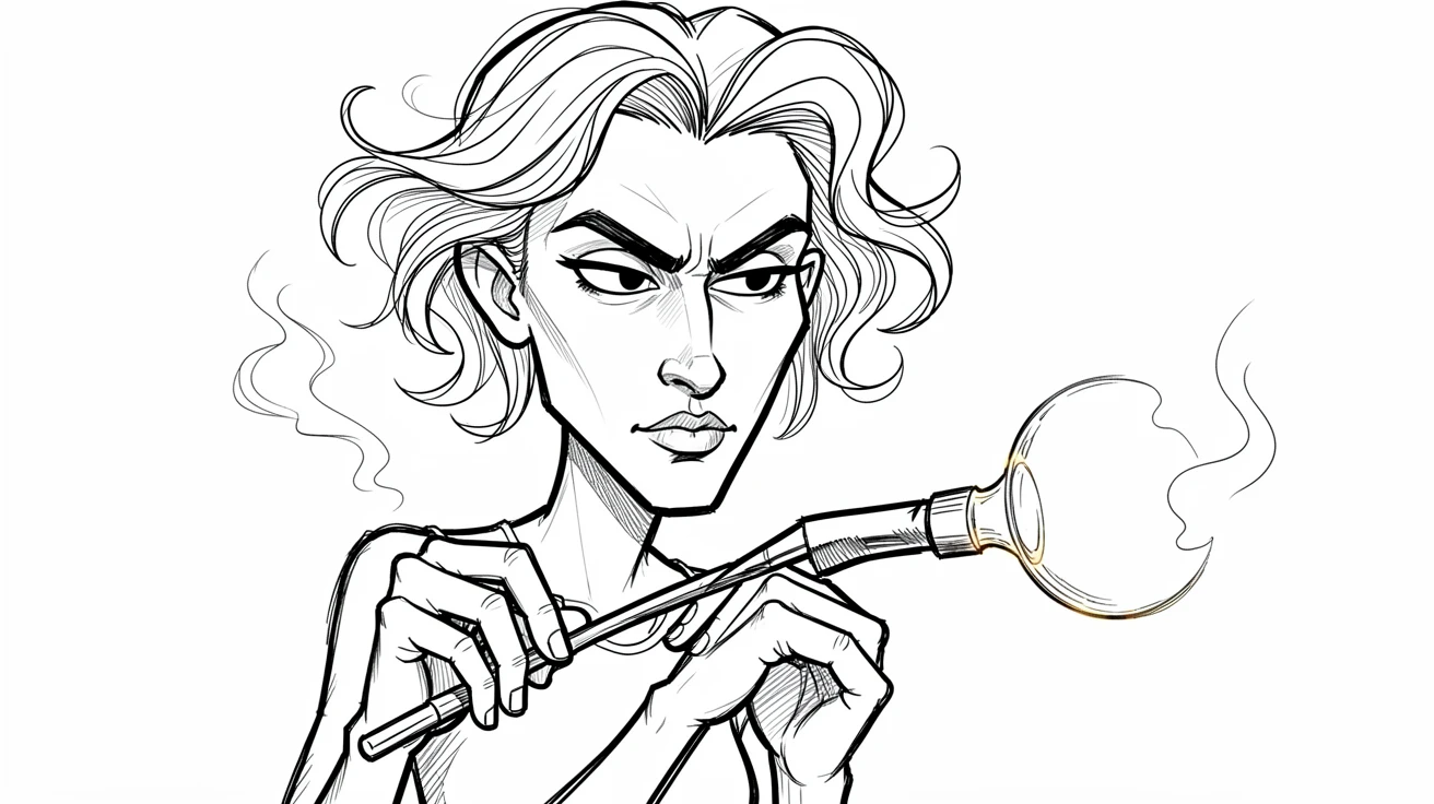 [People Portraits & Characters] Portrait of a elegant glassblower lost in concentration, full of personality and charm