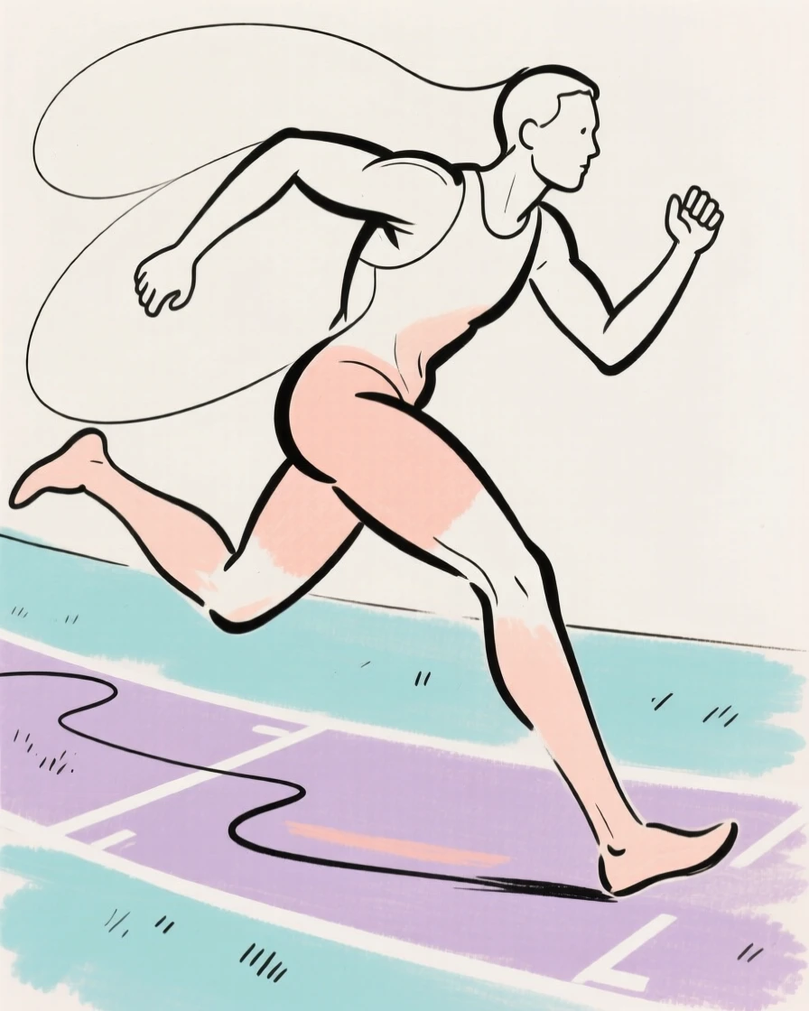 A runner sprinting on a track