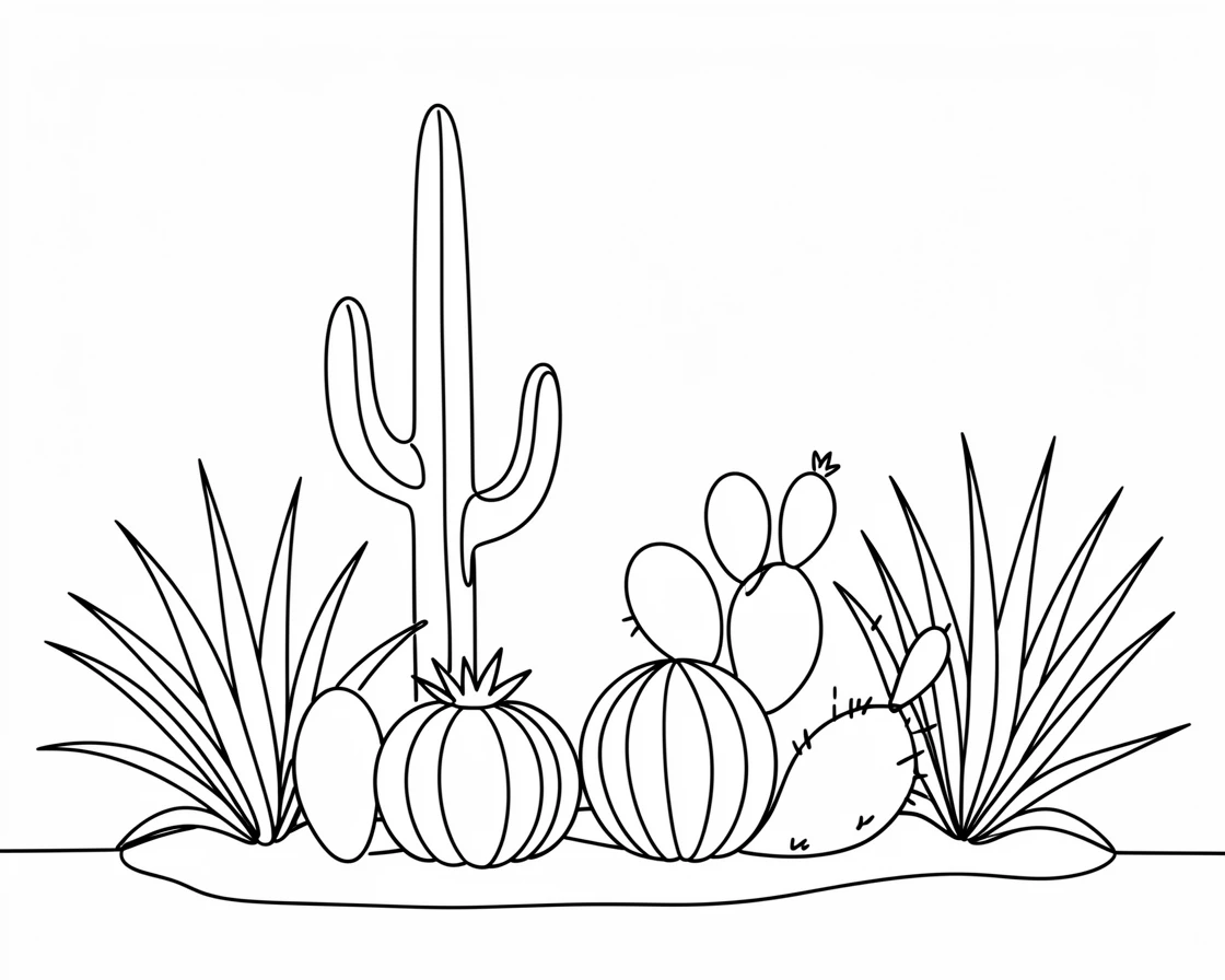 A cactus garden filled with an assortment of spiky desert succulents