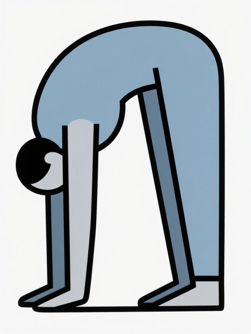 A person doing a forward fold stretch